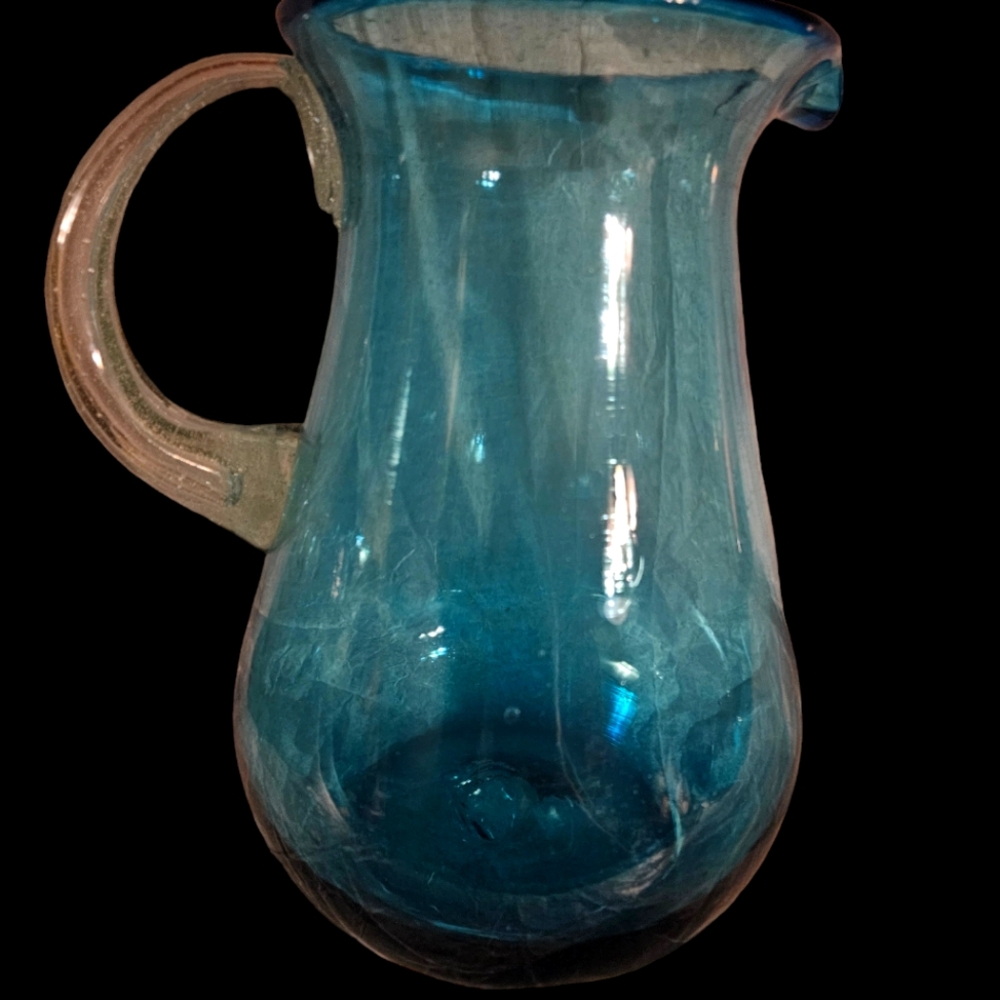 Mexican Art Glass Pitcher